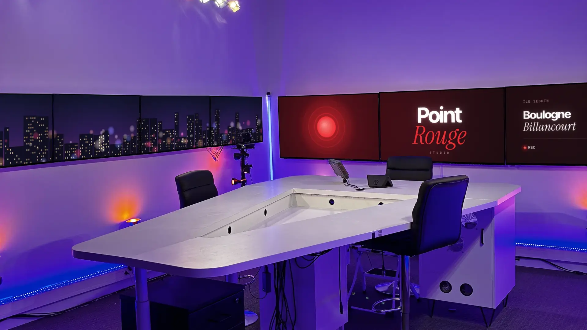 Le plateau Point Rouge, studio de BTLV